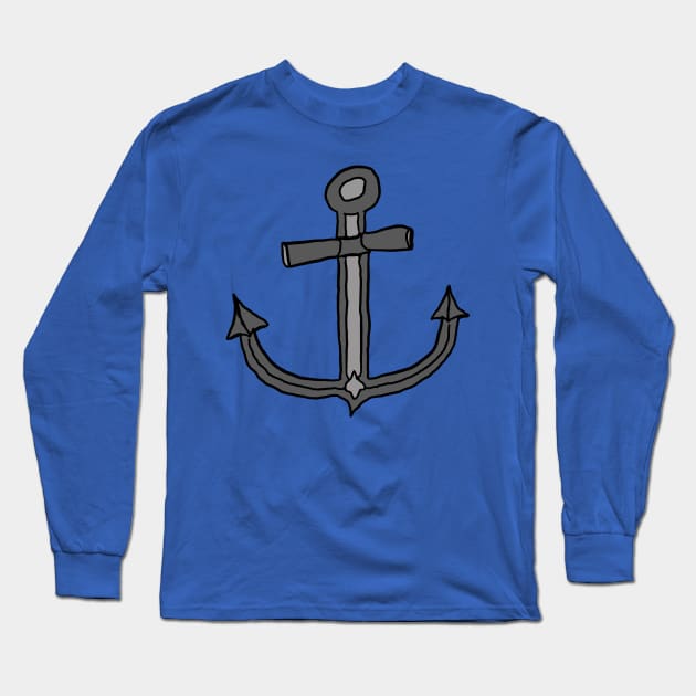 Anchor design, A pretty, cute anchor drawing. Long Sleeve T-Shirt by Blue Heart Design